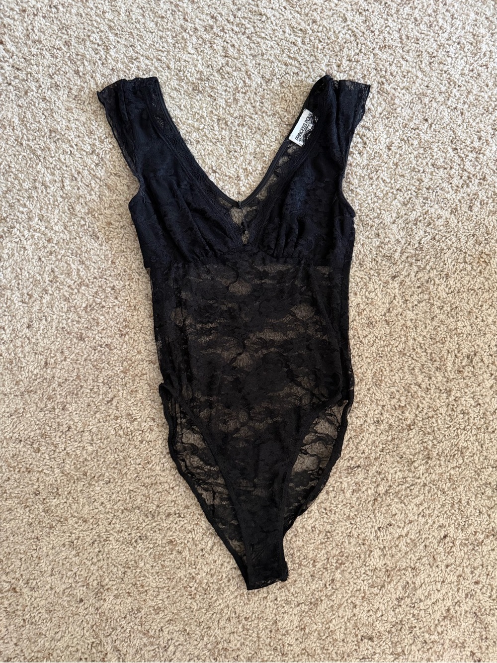Princess Polly Black Lace V-Neck Bodysuit